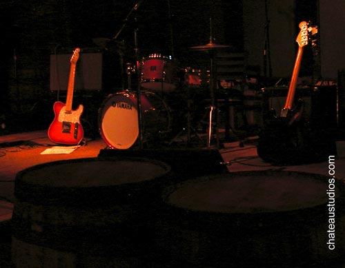 Jack Grace Band instrumetns resting on stage